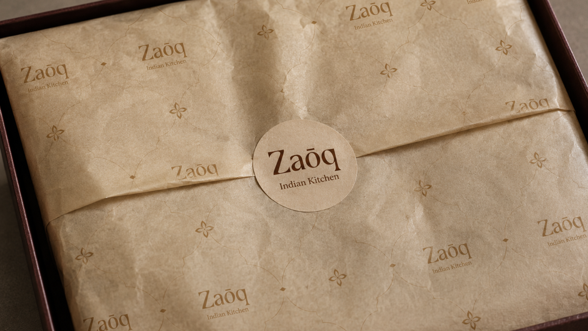 The Zaōq box, wrapped in parchment and sealed with wax
